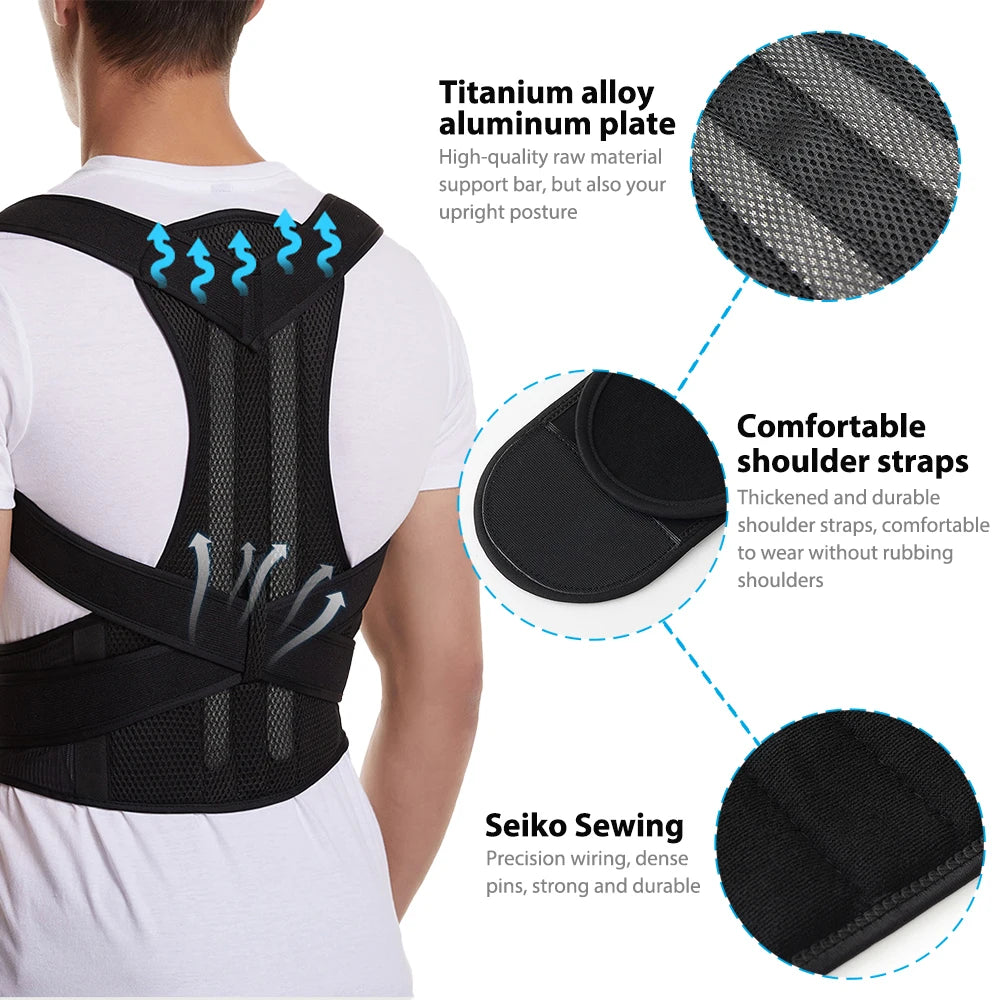 Posture Corrector Back Brace – Adjustable Support Belt