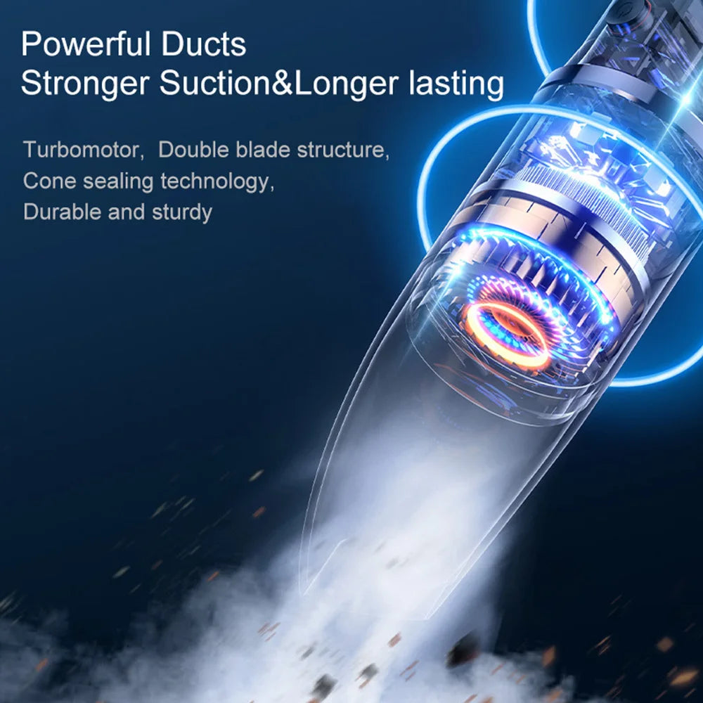 Wireless Car Vacuum – 2-in-1 Strong Suction Handheld Cleaner