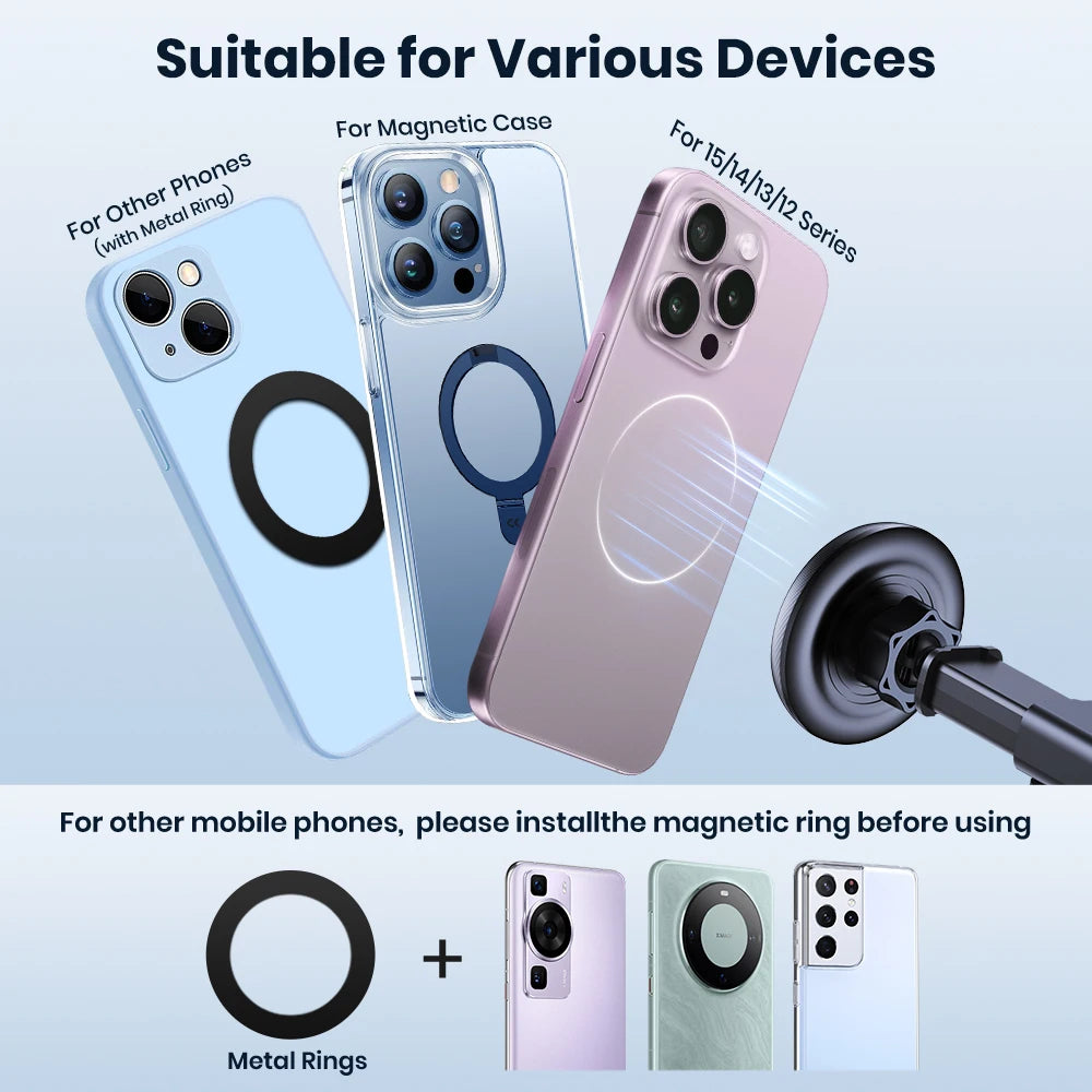 TOPK MagSafe Car Phone Holder – Strong Suction Mount