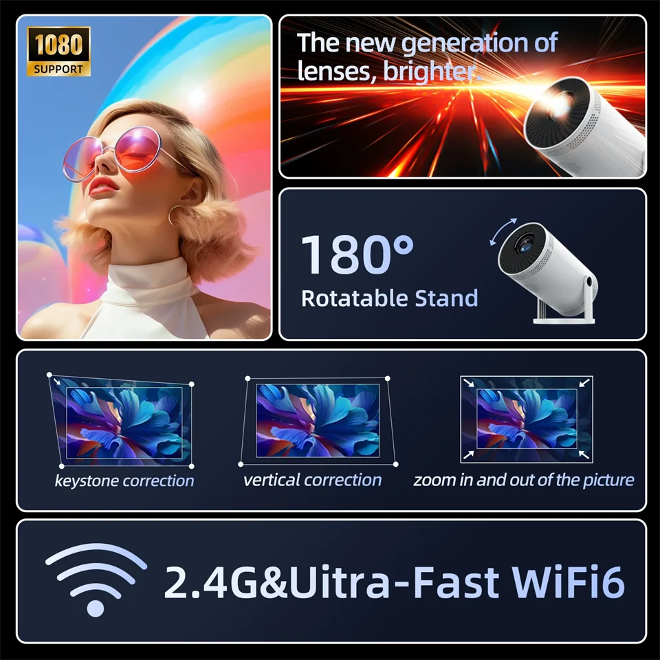 Transpeed Portable Projector – Android 11 (260 ANSI)