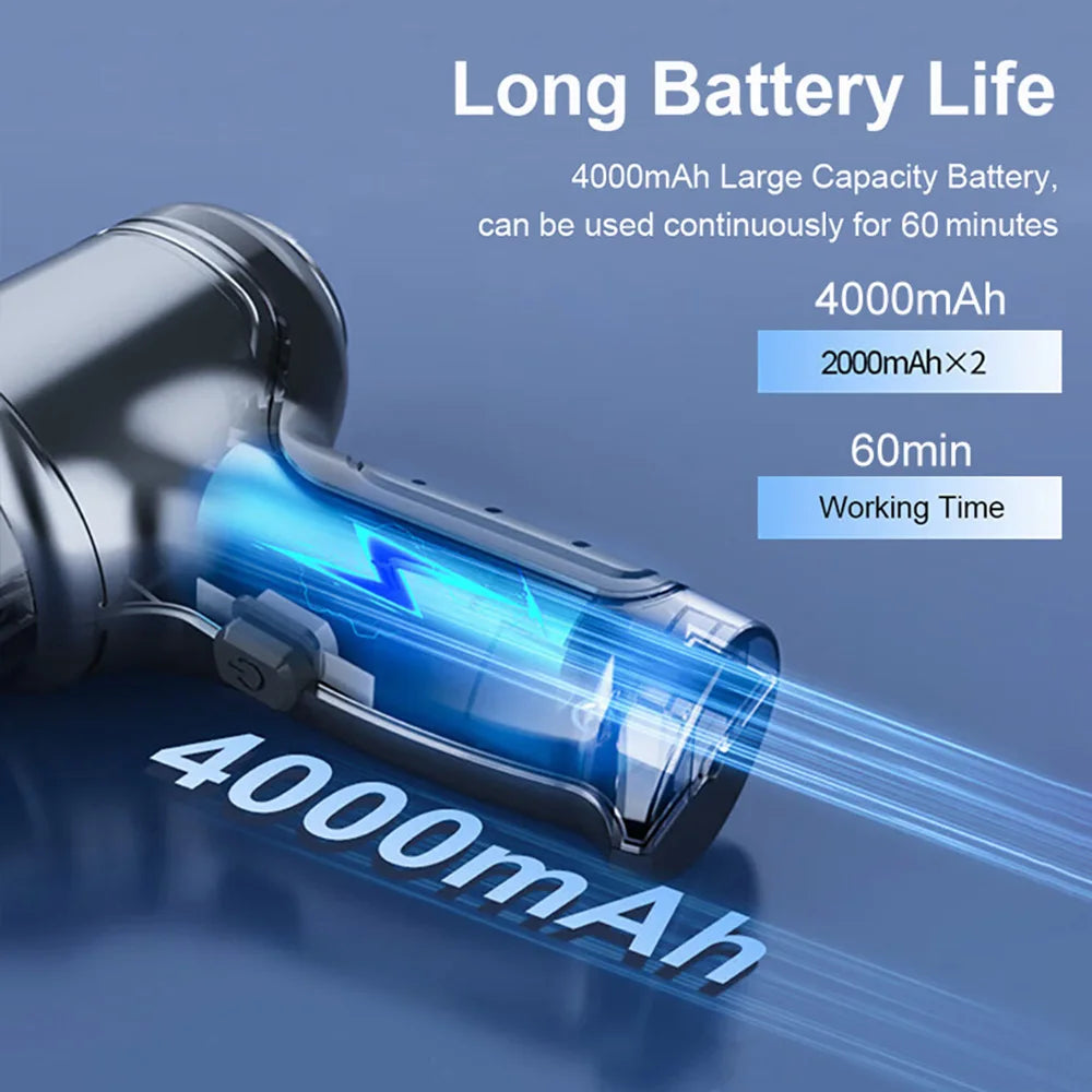 Wireless Car Vacuum – 2-in-1 Strong Suction Handheld Cleaner